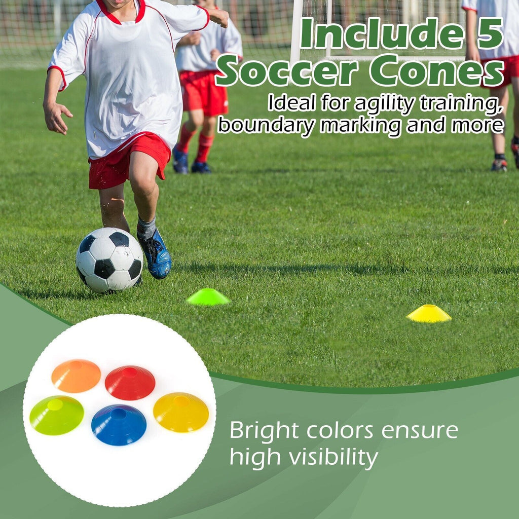 COSTWAY All Weather Soccer Goal Football Training Equipment W/Upvc Pipes