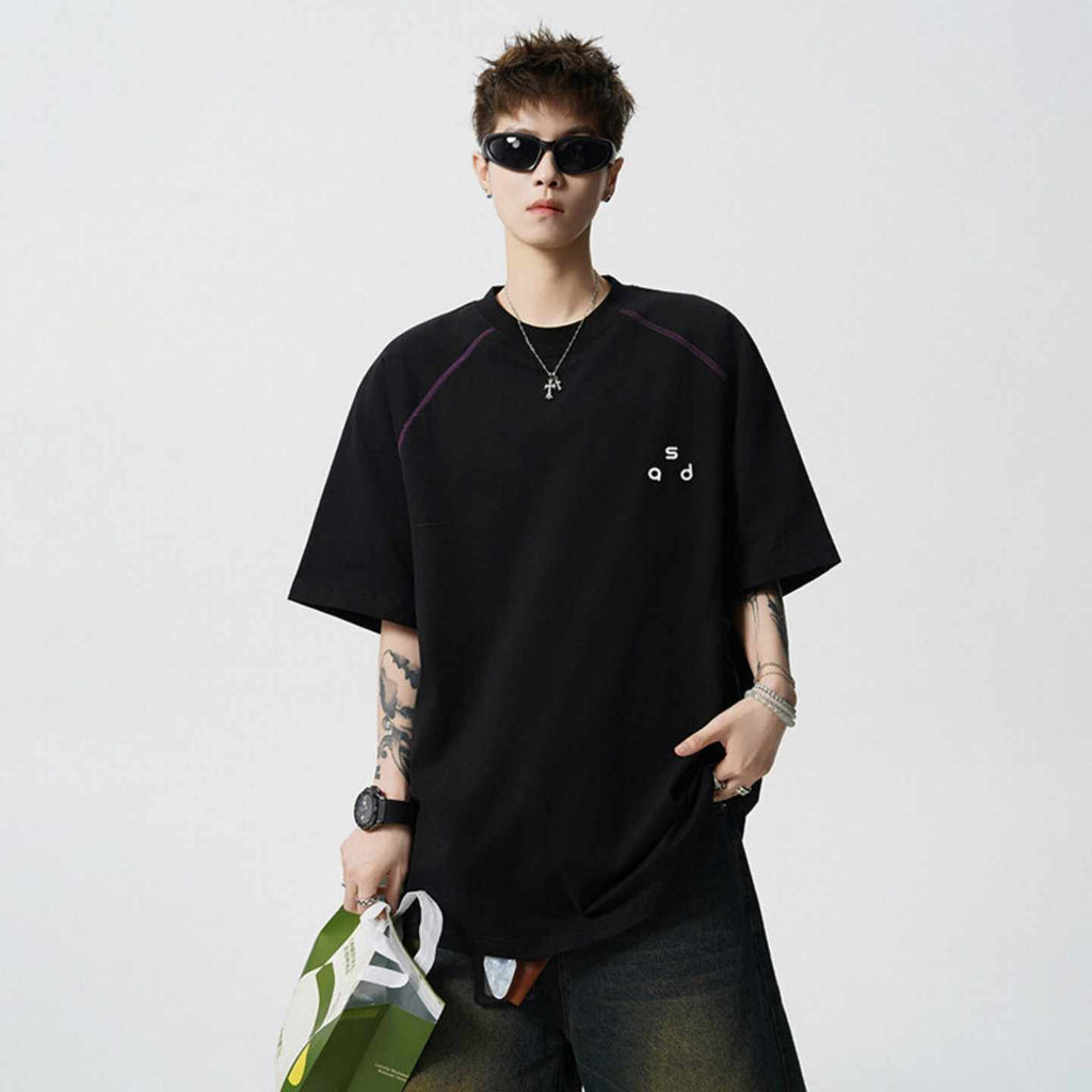 Cotton Letter Print Short-sleeve T-shirt