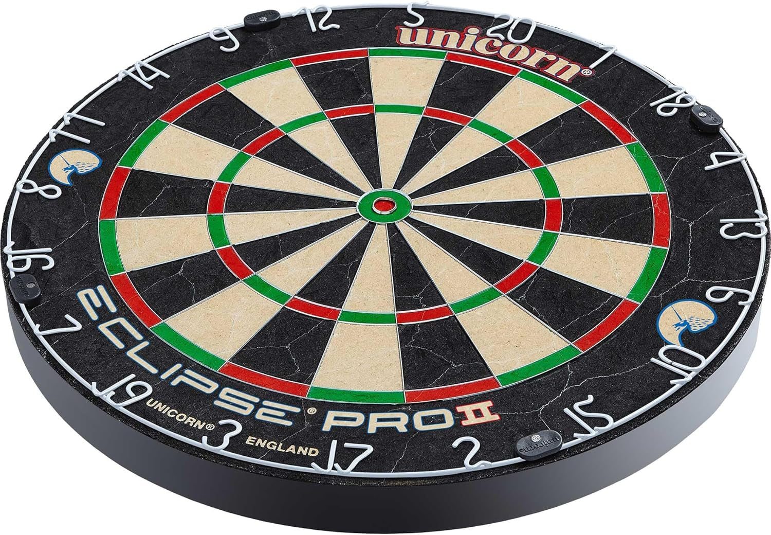 Dartboard | Eclipse Pro 2 | Flat Profile Number Ring | Championship Quality Sisal Bristle | Staple-Free Construction