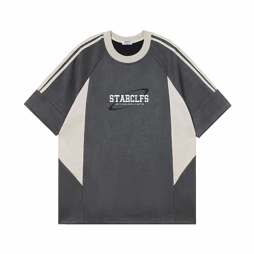 Men's Loose Short-sleeved T-shirt With Letter Embroidery Design