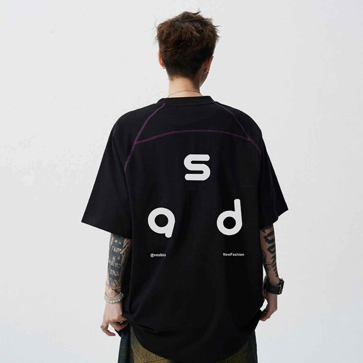 Cotton Letter Print Short-sleeve T-shirt