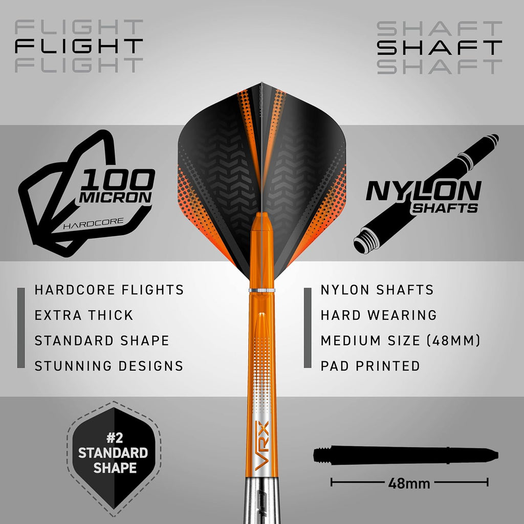 Amberjack Tungsten Darts Set with Darts Flights & Dart Stems (Shafts) – Professional 90% Tungsten Premium Darts Set – Available in 22G, 23G, 24G, 25G, 26G, 27G, 28G, 30G