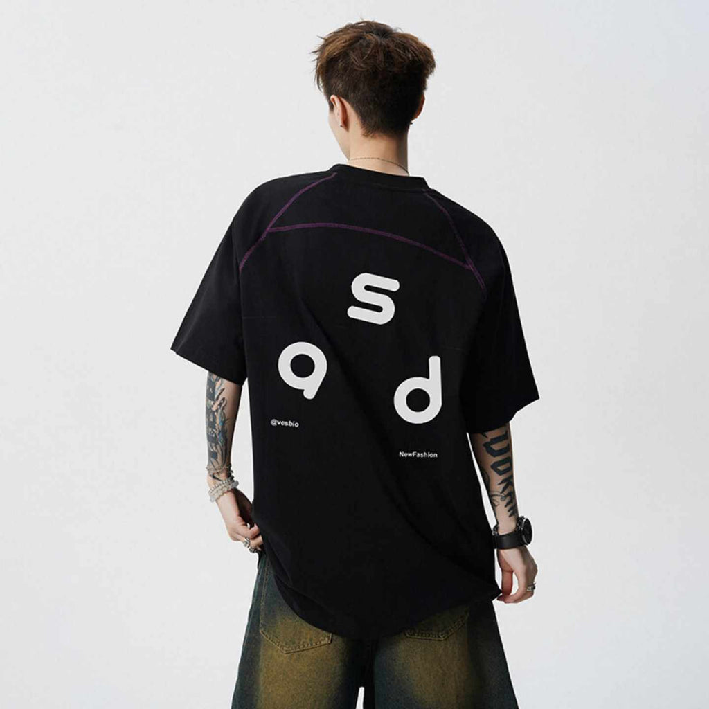 Cotton Letter Print Short-sleeve T-shirt