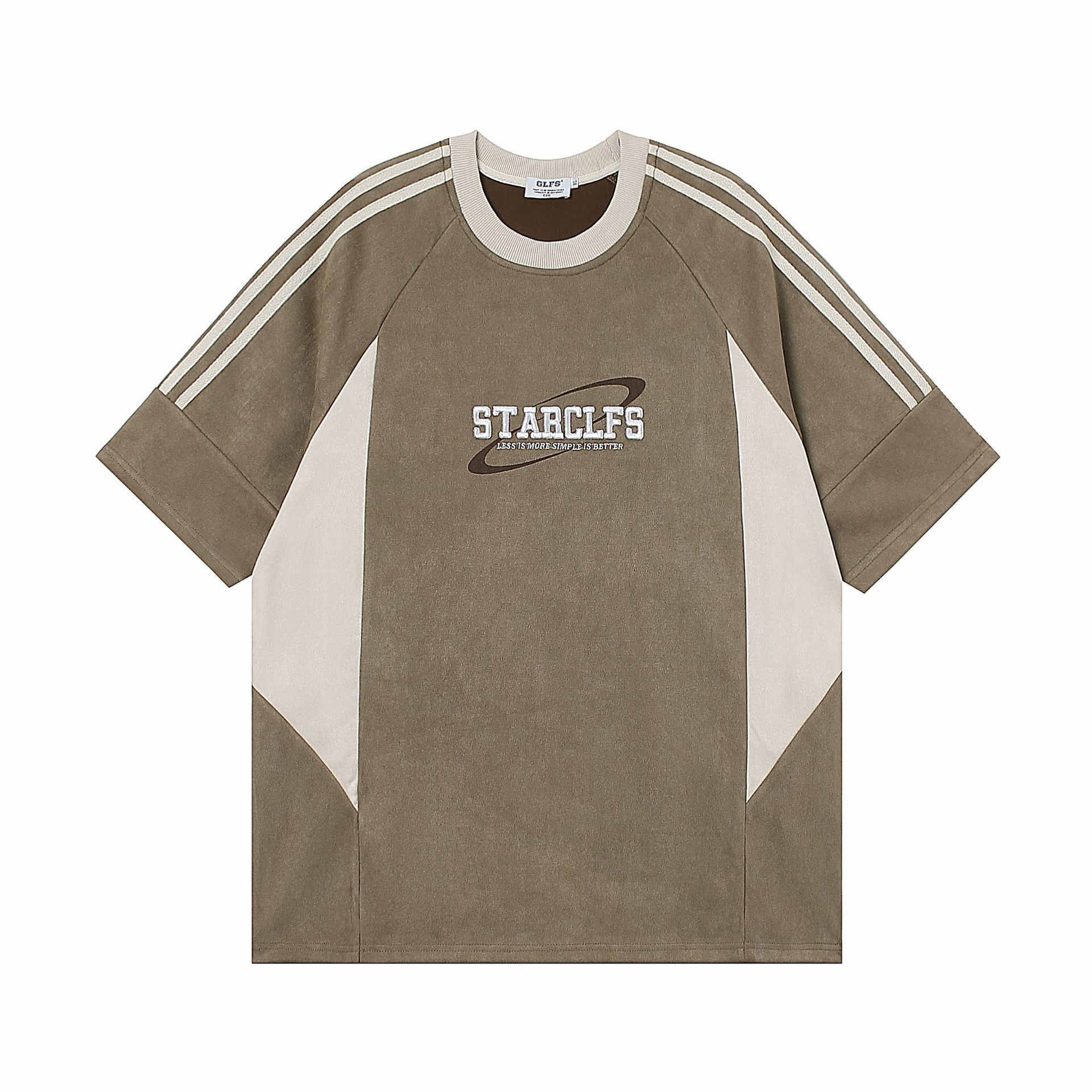 Men's Loose Short-sleeved T-shirt With Letter Embroidery Design