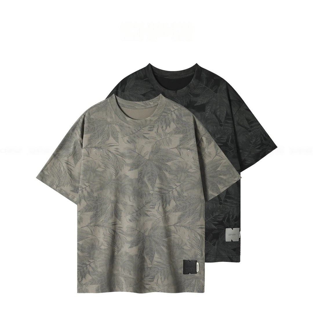 Men's Round Neck Boot-cut Casual All-match Short-sleeved T-shirt