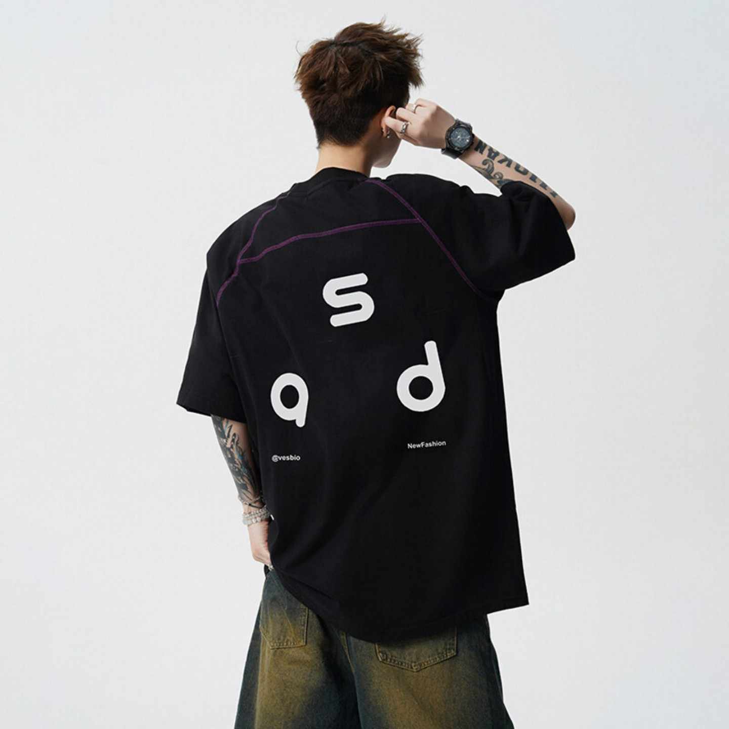 Cotton Letter Print Short-sleeve T-shirt