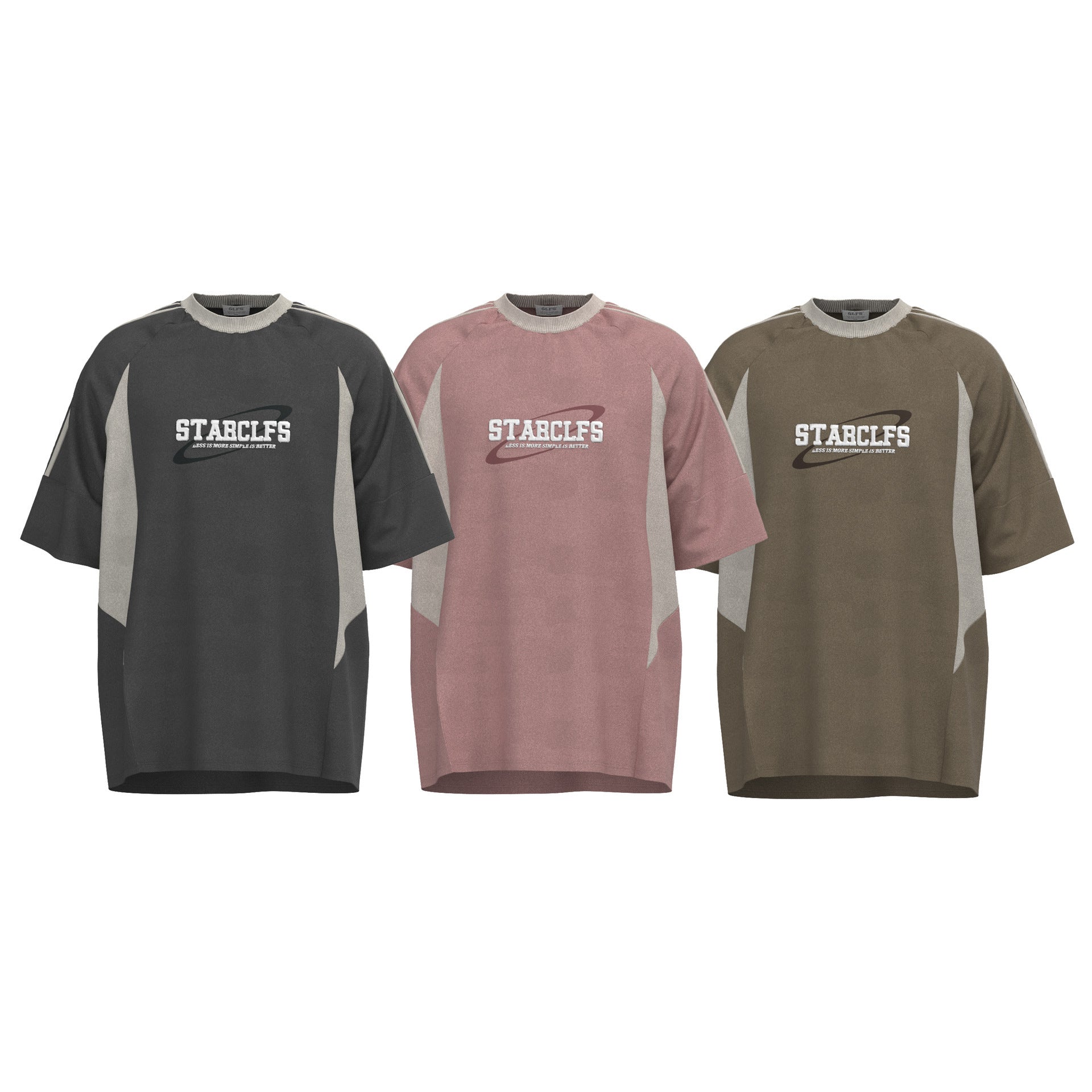 Men's Loose Short-sleeved T-shirt With Letter Embroidery Design