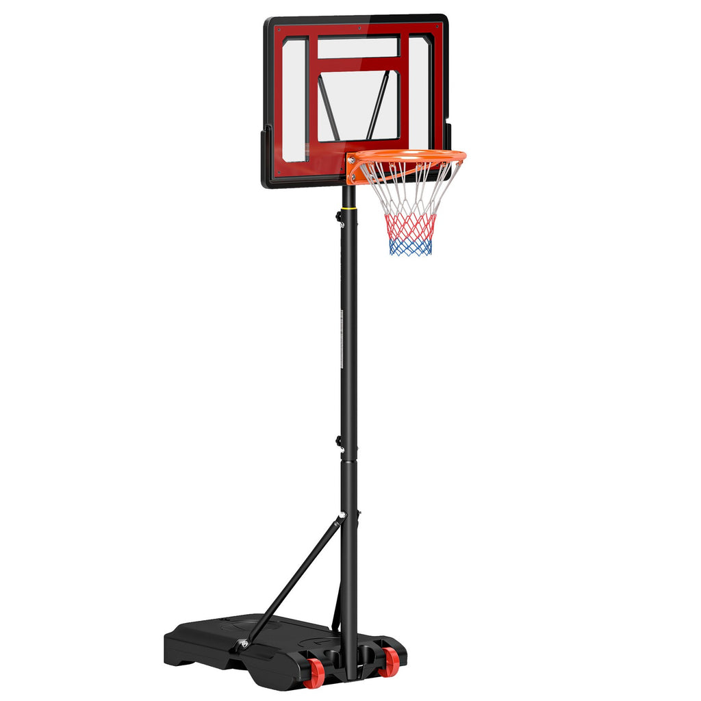 HOMCOM Basketball Stand 160-210Cm Adjustable Height Sturdy Hoop W/ Wheels Base
