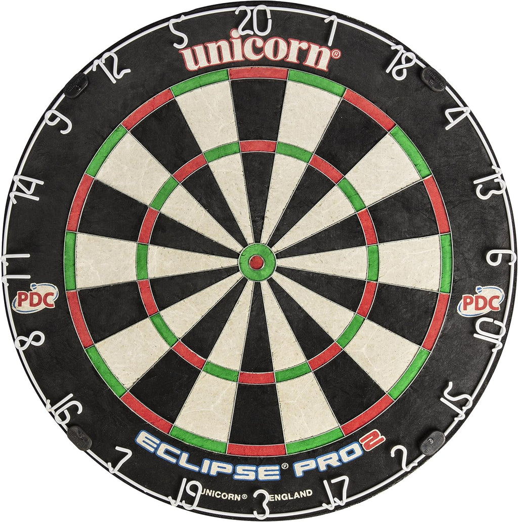 Dartboard | Eclipse Pro 2 | Flat Profile Number Ring | Championship Quality Sisal Bristle | Staple-Free Construction